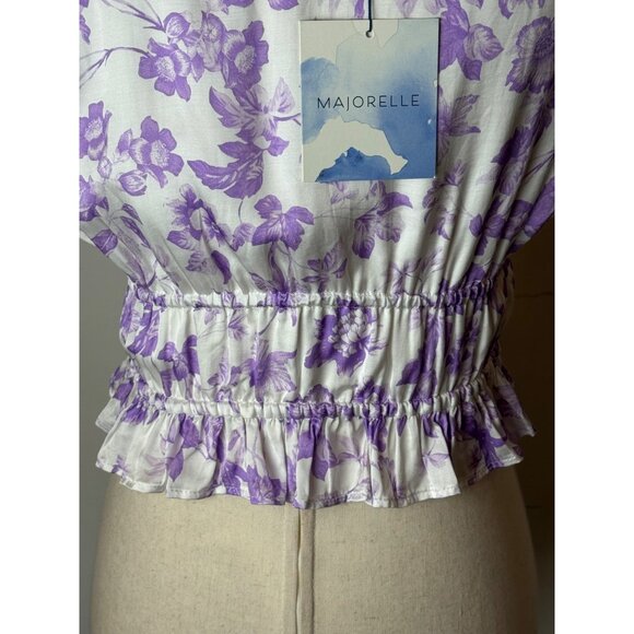 Majorelle Shirt Women Small Purple Riviera Floral Pegasus Top NWT Boho Cottage - Picture 9 of 13